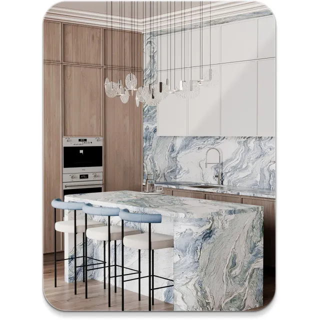 Coloray Elegante Rechthoekige Wandspiegel – Afgeronde Hoeken – Moderne Decoratieve Spiegel – Spiegel voor aan de Muur – Voor Woonkamer, Slaapkamer, Badkamer, Hal en Entree – Stijlvolle Interieurdecoratie – 60x80 cm