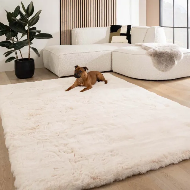 Tapeso Fluffy vloerkleed - Comfy Deluxe crème 230x330
