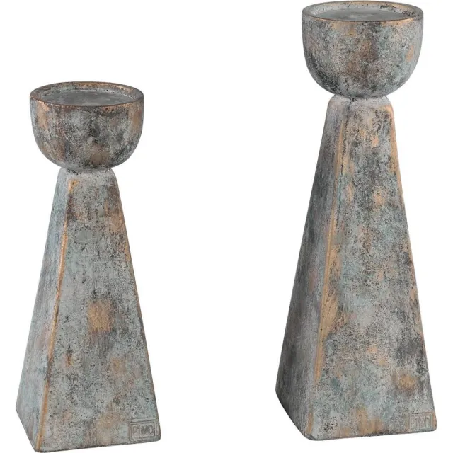 PTMD COLLECTION PTMD Zavis Kandelaar - 12 x 12 x 37 cm - Cement - Grijs