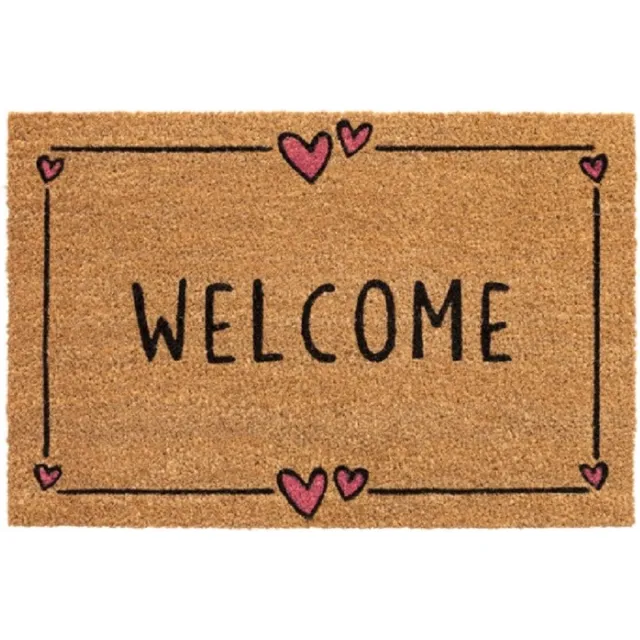 Home Deco Dream-Living Eco kokos deurmat welcome 60 x 40 cm Bruin