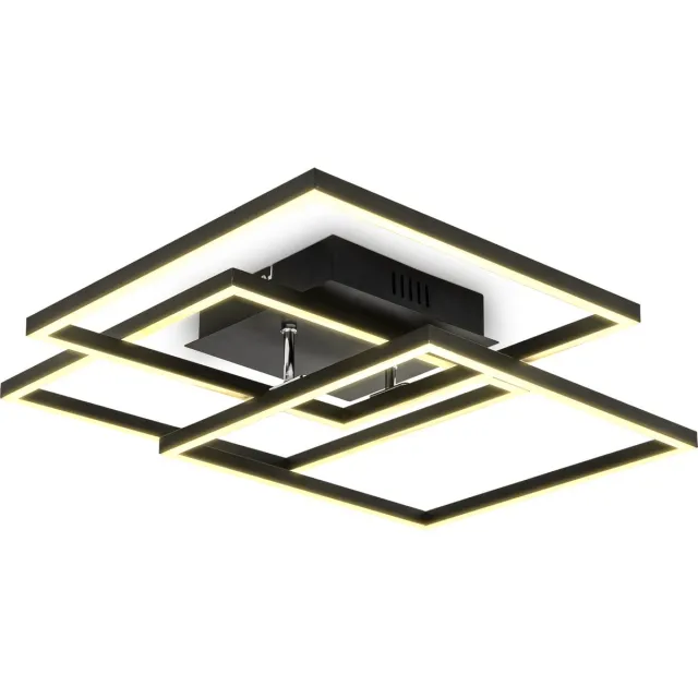 B.K.Licht I 40 Watt LED-Frame I zwenkbare kantoor plafondlamp I 3000 K warm wit I zwart