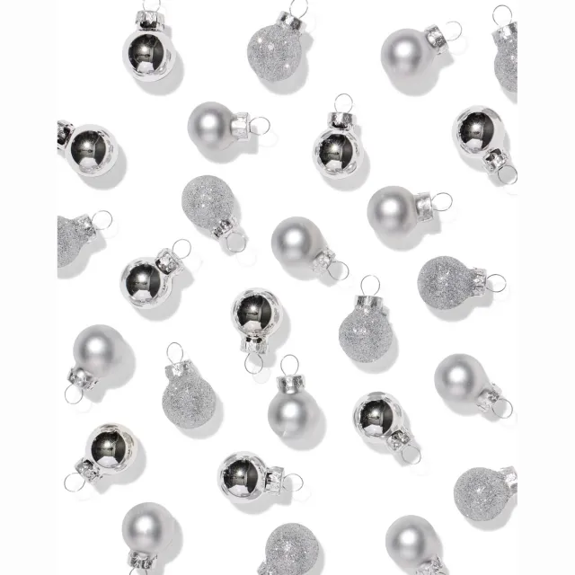 HEMA Kerstballen 3.2cm glas mini zilver - 36 stuks (zilver)