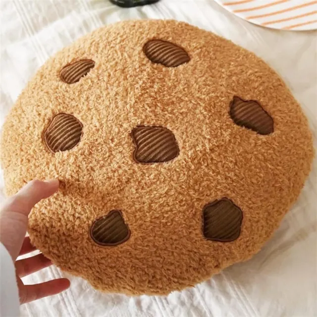 Ibenzoa Grappig Chocoladekoekjesvormig Pluche Kussen voor Decoratie en Comfort in Huis