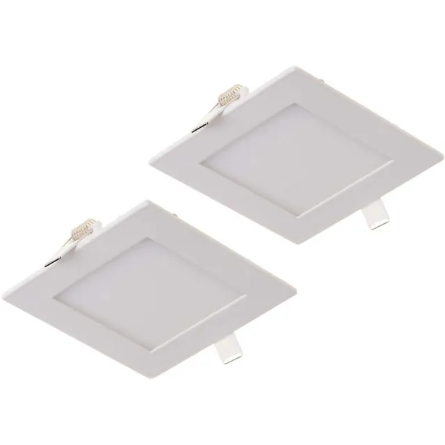 V-TAC LED inbouwspot vlak LED inbouwpaneel LED plafondlamp wit, aluminium, 3W 130lm warm wit, LxBxH 8,4x8,4x1,2cm, set van 2
