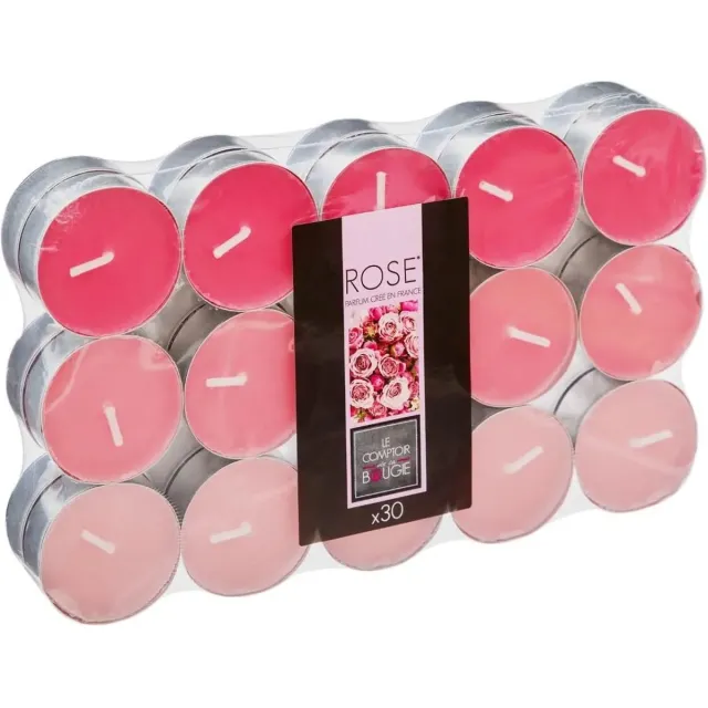 Atmosphera Geurkaars waxine/theelichtjes - 30x stuks - Rozen - 3,5 branduren