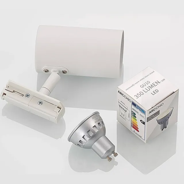 Lindby 1-fase railverlichting - 1licht - metaal - H: 12.5 cm - GU10 - wit