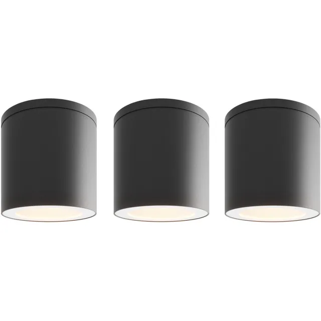 LEDVION 3X LED Opbouwspot, Dimbaar, 3W, 2700K, IP54, Zwart