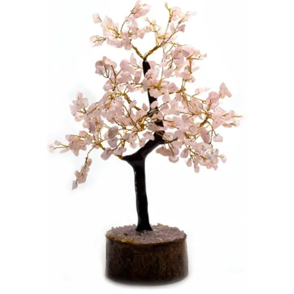 PEAM Rozenkwarts Kristalboom Voor Positieve Energie En Woondecoratie - Helende Kristalboom - Levensboom - Geldboom - Kristaldecoratie - Roze Kwarts - Feng Shuidecoratie (300 Kralen)
