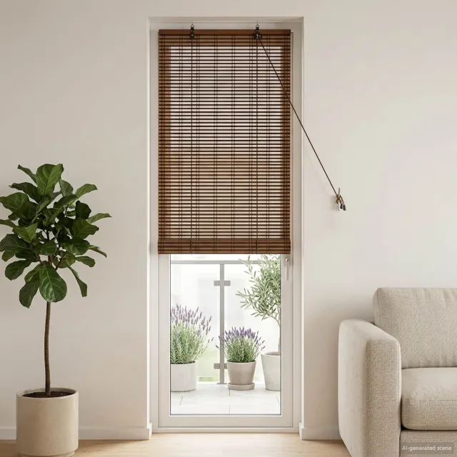 vidaXL Rolgordijn Bruin 40 x 220 cm Bamboe