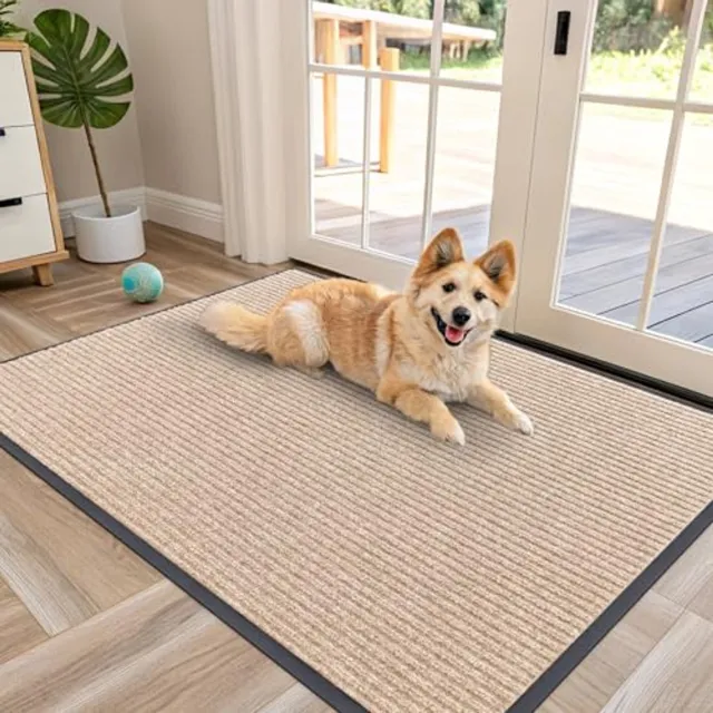 OLANLY Deurmat - Blotevoetenmat - Antislip Droogmat - Gemakkelijk Schoon Te Maken Deurmat - 81.5x119.5cm - Beige