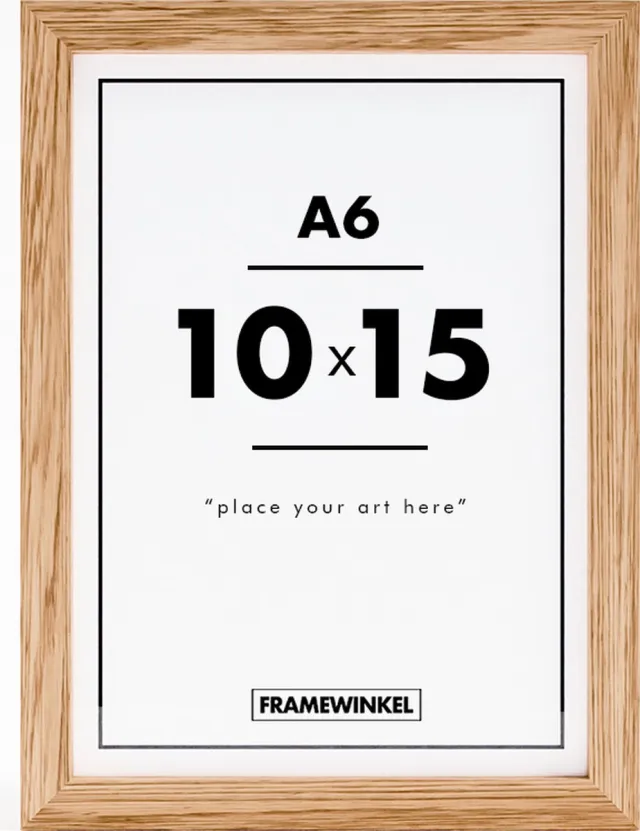 Fotolijst - Framewinkel - Premium Hout - Fotomaat 10x15 cm (A6) - Posterlijst - Fotolijstje - Eik