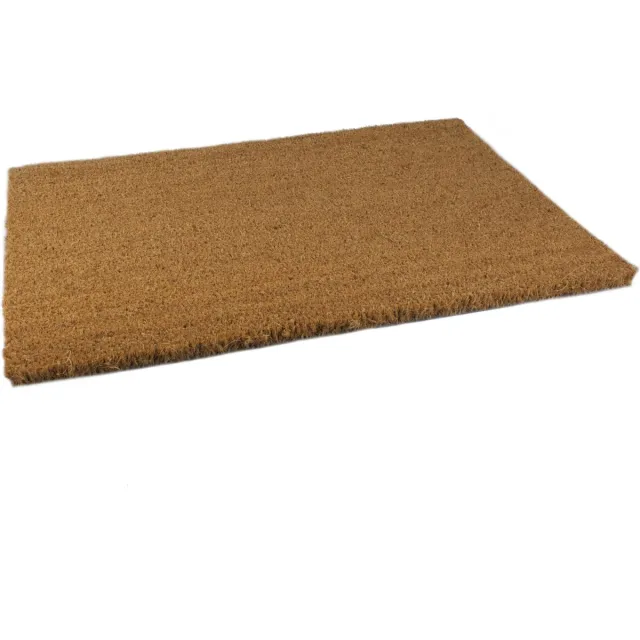 Buemag 2x Stuks anti slip deurmatten/vloermatten pvc/kokos bruin 60 x 40 cm voor binnen - Kokosvezel droogloopmatten