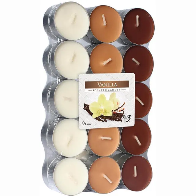 Cosy&Trendy Bispol Geparfumeerde waxinelichtjes - Vanille - Set-30 Bruin