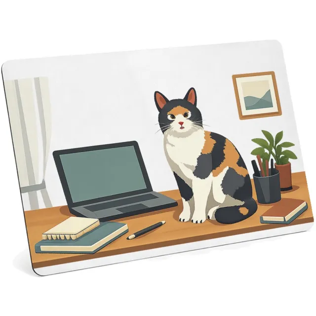 Mr Cadeautjes MDF magnetische fotolijst 28 x 19 - design Een eigenzinnige ‘ongewenste coworker’ scène in een rustige | cadeau Wit