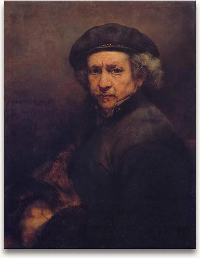Grootmeesters ® Handgeschilderd schilderij Olieverf op Canvas - Rembrandt van Rijn – Zelfportret 1624 multi