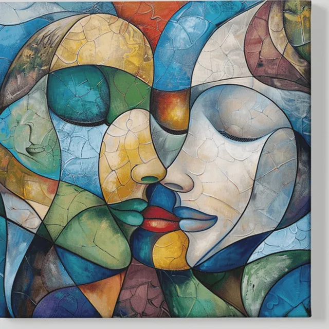 Trendex Global Vierkant Canvas Schilderij - Gele Tulpen en Vlinders - 60x60x2 cm Kleurrijk