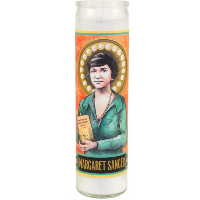 Megamoviestore Margaret Sanger Secular Saint Candle - 8.5 Inch Glass Prayer Votive - 0814229005919 Wit