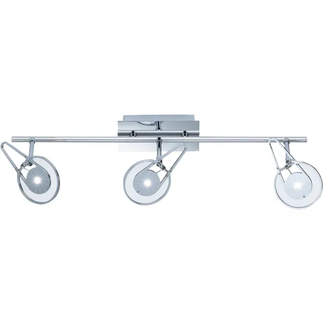 Wofi Plafondlamp LED plafondspot chroom Woonkamerlamp Spots verstelbaar, 3x 5W 3x 385lm warm wit, MAUD WOFI 7721.03.01.0000 zilver