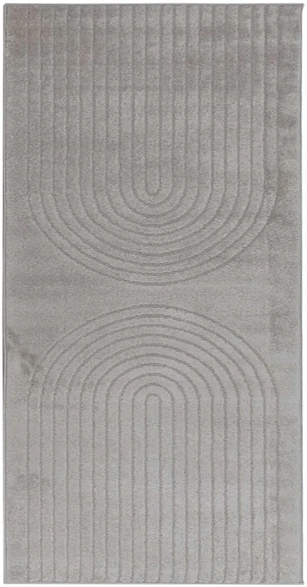 vidaXL Binnen - kleed - GALATI - Grijs - 80 - x - 150 - cm - Polyester - Medium - Pile