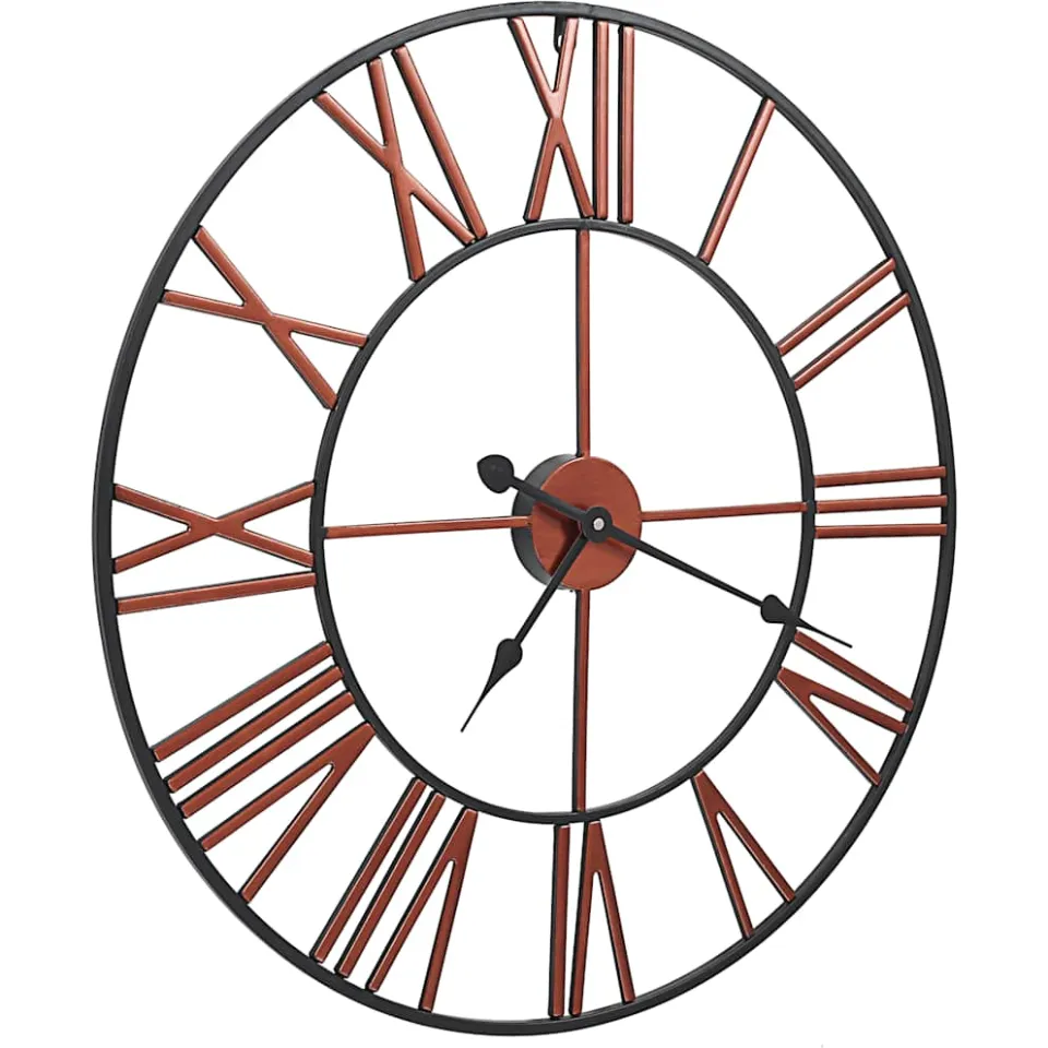 vidaXL Wandklok 58 cm metaal rood