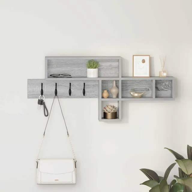 vidaXL Wandgemonteerde kapstok Grijs Sonoma 100 x 12 x 43,5 cm