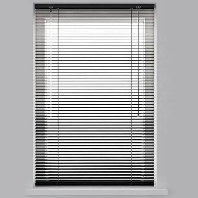 Decosol Horizontale Jaloezie Aluminium - 25 mm - Mat Zwart - Maat: 80 x 130 cm