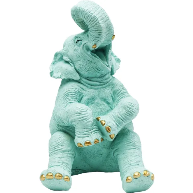 Kare Spaarpot Happy Elephant Blauw