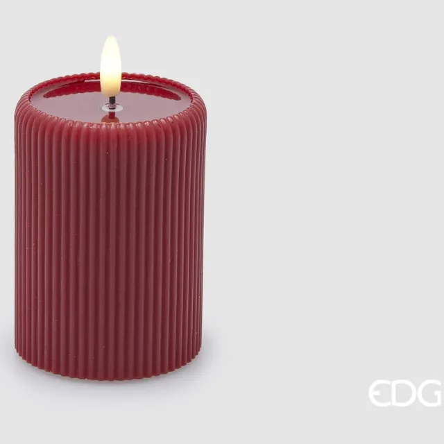 EDG - Enzo De Gasperi EDG Enzo De Gasperi Led kaars Lounge Candle Moccolo H 10 D 7.5 Rood