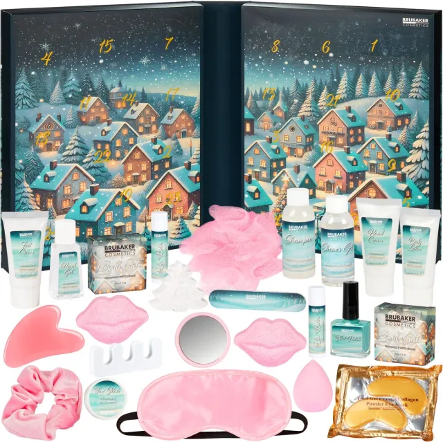 Brubaker XXL Beauty Adventskalender 2026 - Winterdorp - 24 verrassingen Meerkleurig groen