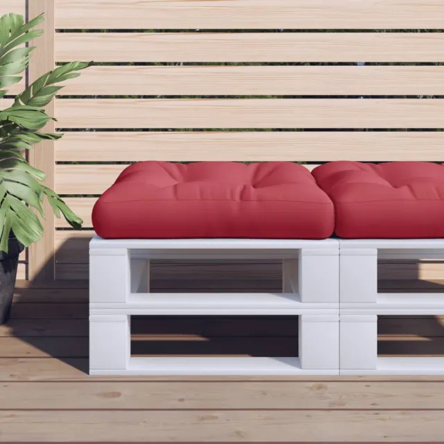 vidaXL Palletkussen 58x58x10 cm stof wijnrood