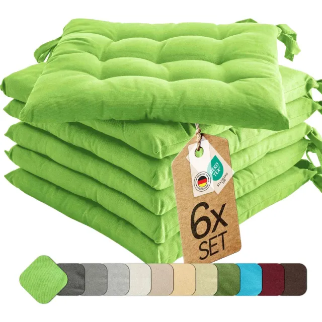 etérea Himmlische Qualität etérea Basic Zitkussen Stoelkussen - Seat Cushion 6 Stuk - 40x40 cm - Appelgroen