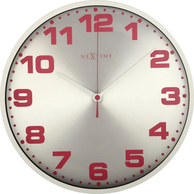NeXtime Dash - Klok - Rond - Aluminium - �35 cm - Wit