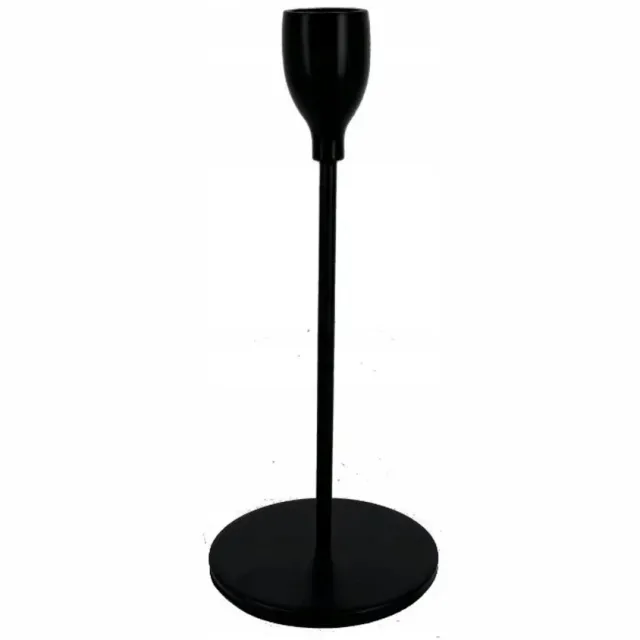 Altomdesign Zwarte Metalen Kandelaar voor Dunne Kaarsen - Elegant Design 18 cm