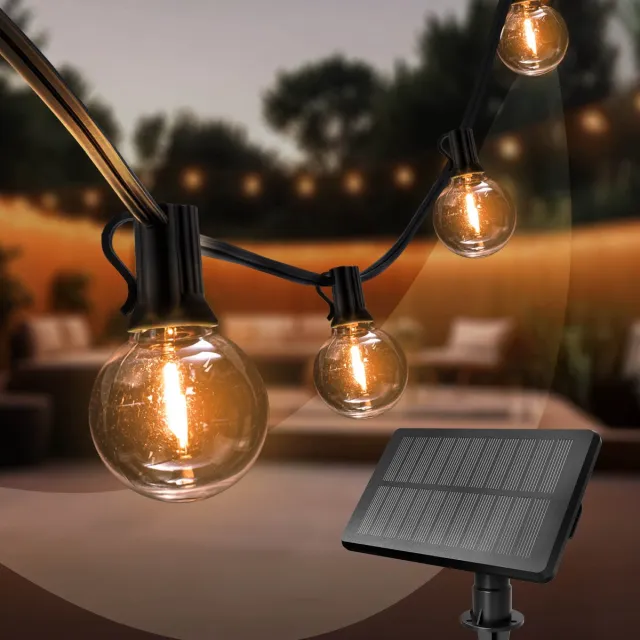 LEDVION Solar Lichtsnoer Buiten 5.5M - 10 LED Lampen - IP54 Waterdicht - 2700K - Warm Wit - Tuinverlichting Sfeerverlichting