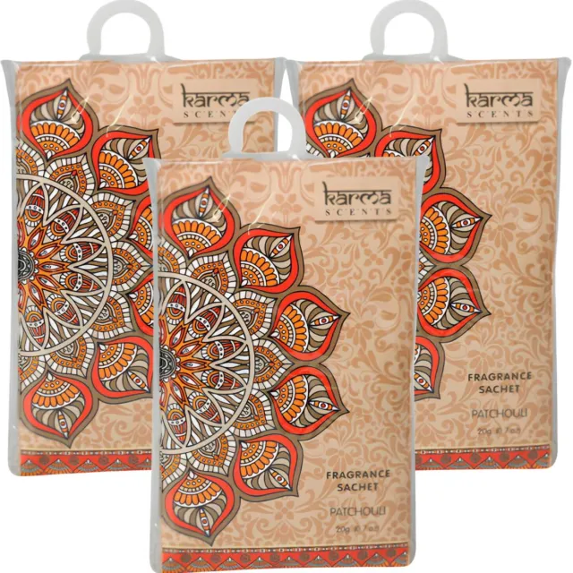 Home & Styling Geurzakjes Patchouli geur - set 9x stuks - met ophanghaak - geurkaartjes/luchtverfrisser - kasthangers Multi