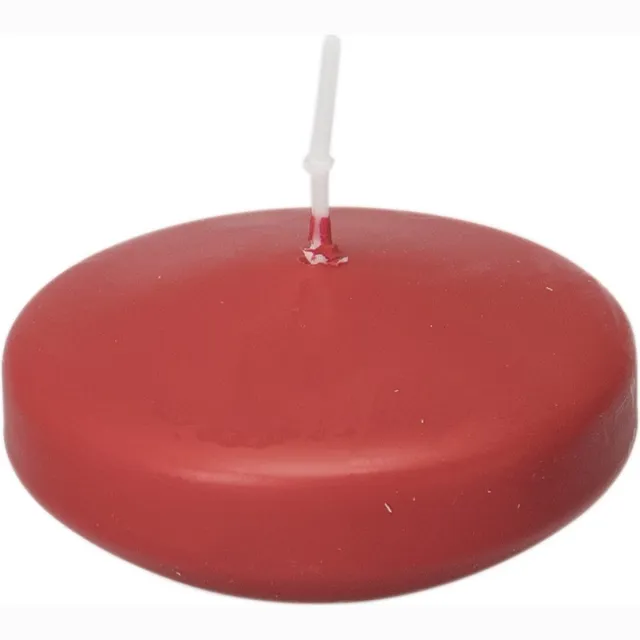 Enlightening Candles Drijfkaarsen - 16x stuks - rood - ca 8 branduren - geurloos - Dia 8 cm - groot formaat