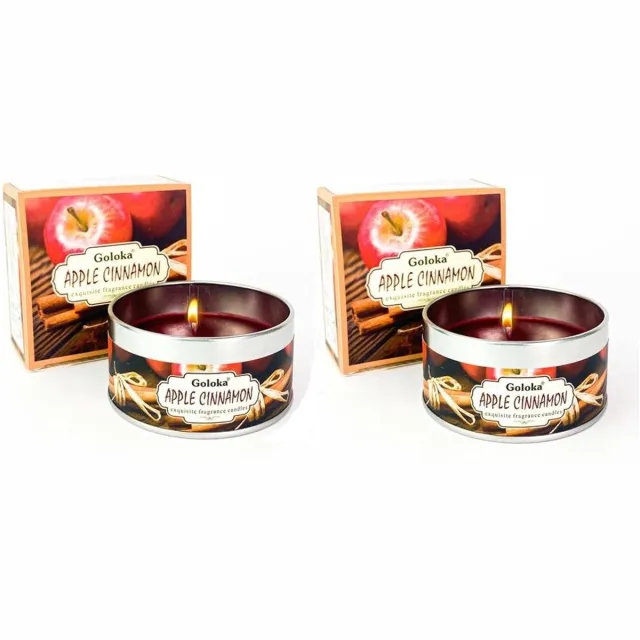 Goloka Appel kaneel - Apple Cinnamon - Geurkaars - Kerstgeur - Sojawas - 2 stuks
