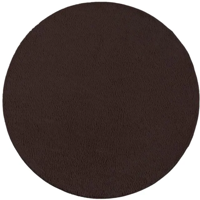TapisTrend Harig tapijt Bruin 200 cm rond Effen, wasbaar, antislip vloerkleed met een zachte pool van 19 mm voor de woonkamer, slaapkamer en eetkamer