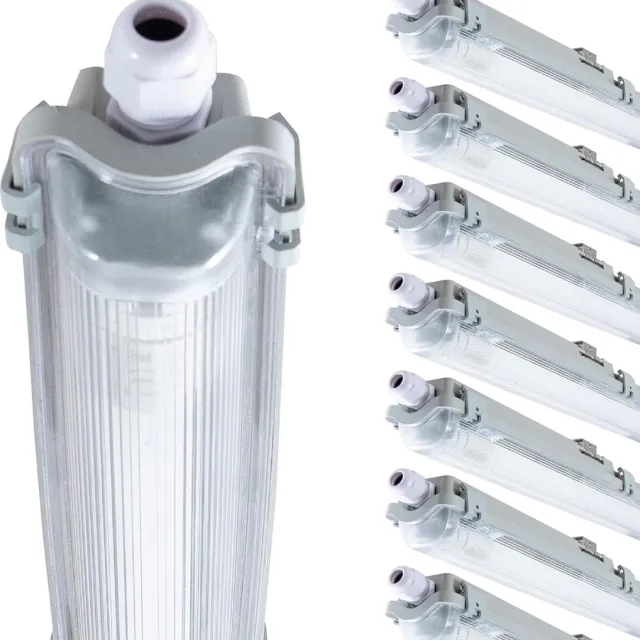 Proventa LED TL armaturen met lampen 120 cm - Koud wit licht 6500 K - Waterdicht - Voordeelverpakking - 8 stuks