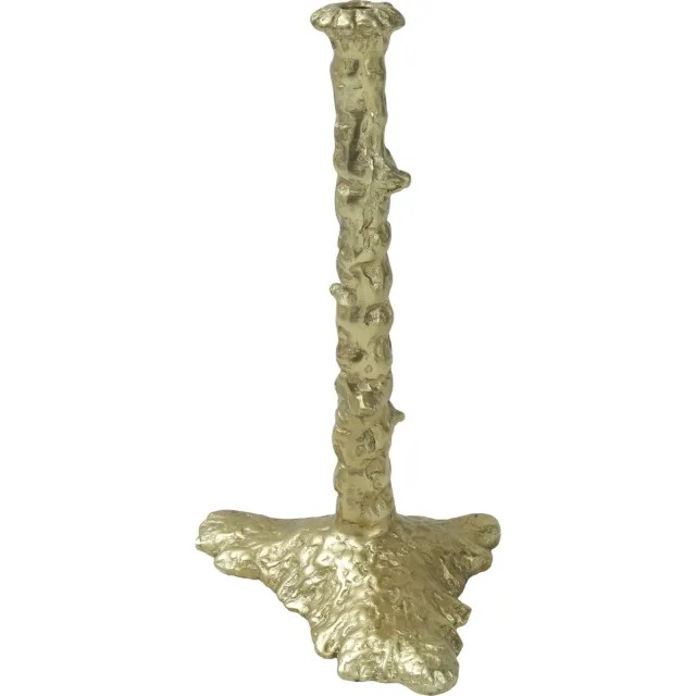 PTMD COLLECTION Ptmd - Gouden metalen kandelaar 38 cm - aluminium gold finish 38 cm