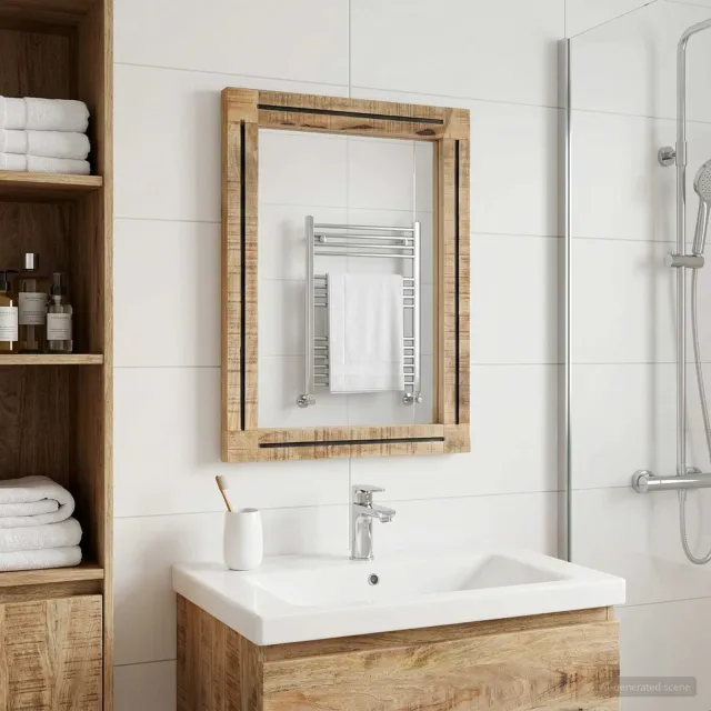 vidaXL Spiegel Bruin en zwart 70 x 50 x 3 cm Glas
