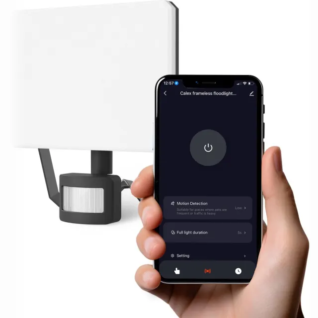 Calex Smart Outdoor Straler - Slimme LED Schijnwerper - LED Floodlight met bewegingssensor - Voor buiten - 24W Wit