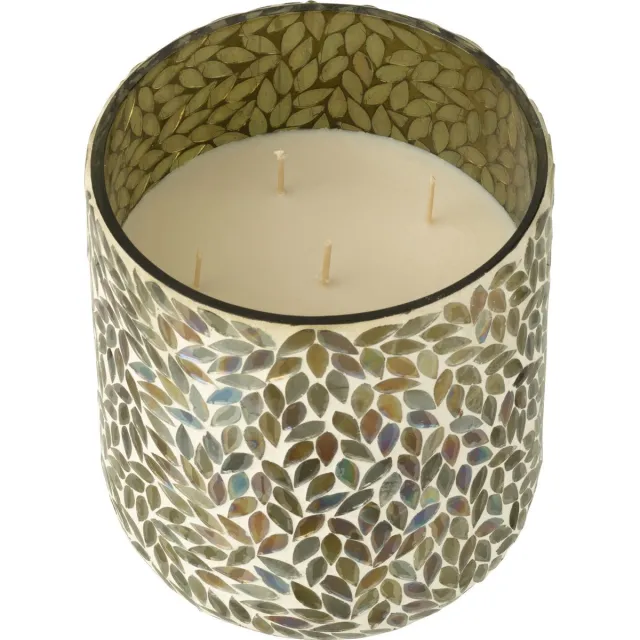 J-Line geurkaars Tea & Herbs - glas - groen - large - 120U