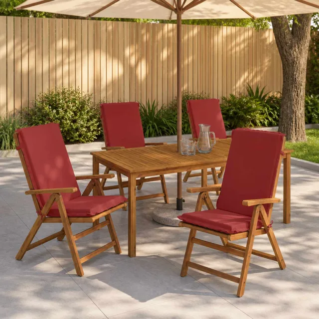 vidaXL Kussen voor stoel met hoge rug GEMERT 4 st 100% Polyester rood