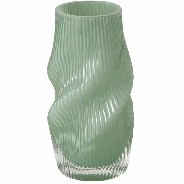 Boltze Groene handgemaakte glazen vaas VERESE 10,5x19 cm