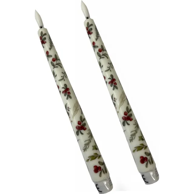 Boltze Set van 2 ledkaarsen motief kerstman 25 cm wit