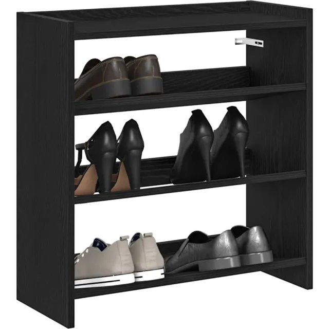 vidaXL Schoenenrek 60x25x62 cm bewerkt hout zwart