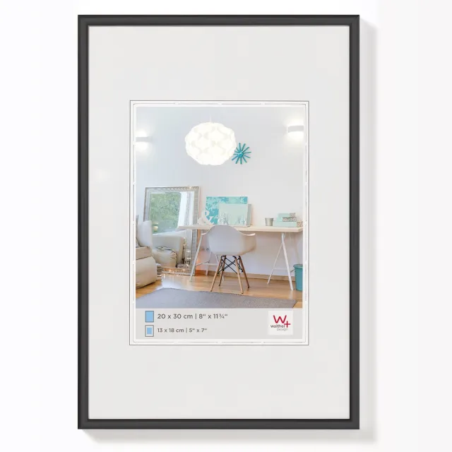 Walther New Lifestyle - Kunststof lijst - Fotoformaat 29,7x42 cm (DIN A3) - Kunstglas - Zwart