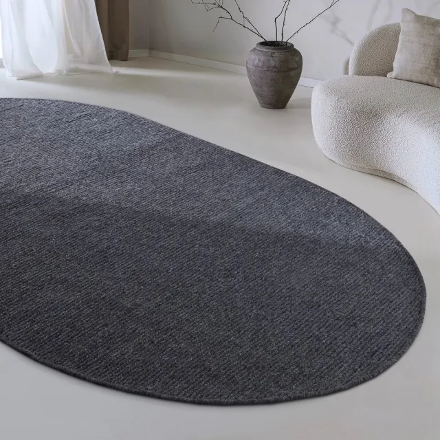Villeroy & Boch 1748 wollen vloerkleed Francois Antraciet - Ovaal 160 x 230 cm - (M) Zwart
