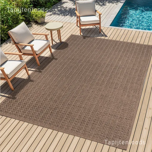 Muratap Sahara Uni Buitenkleed Jute-Look Weerbestendig Vloerkleed Beige